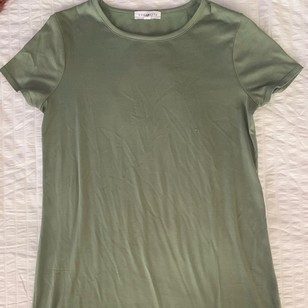 XS Green Sociallite T-Shirt Dress